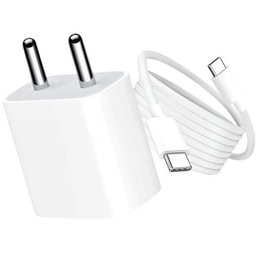 Original 20W Charger with Type C to C Braided Cable High Efficiency Charging
