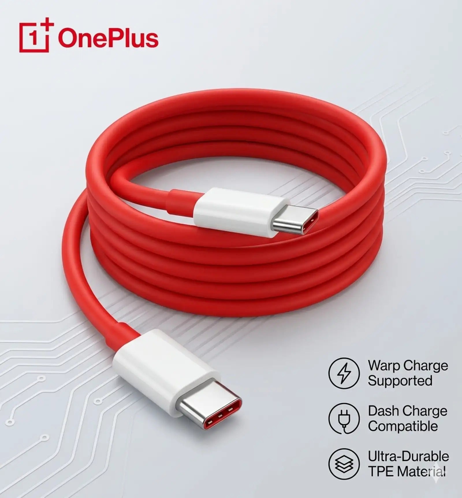 OnePlus USB Type C Cable(Compatible with Mobie, Tablet, oneplus wireless Neckbands, Laptop, Computer, Power Bank)USB Type A To USB Type C